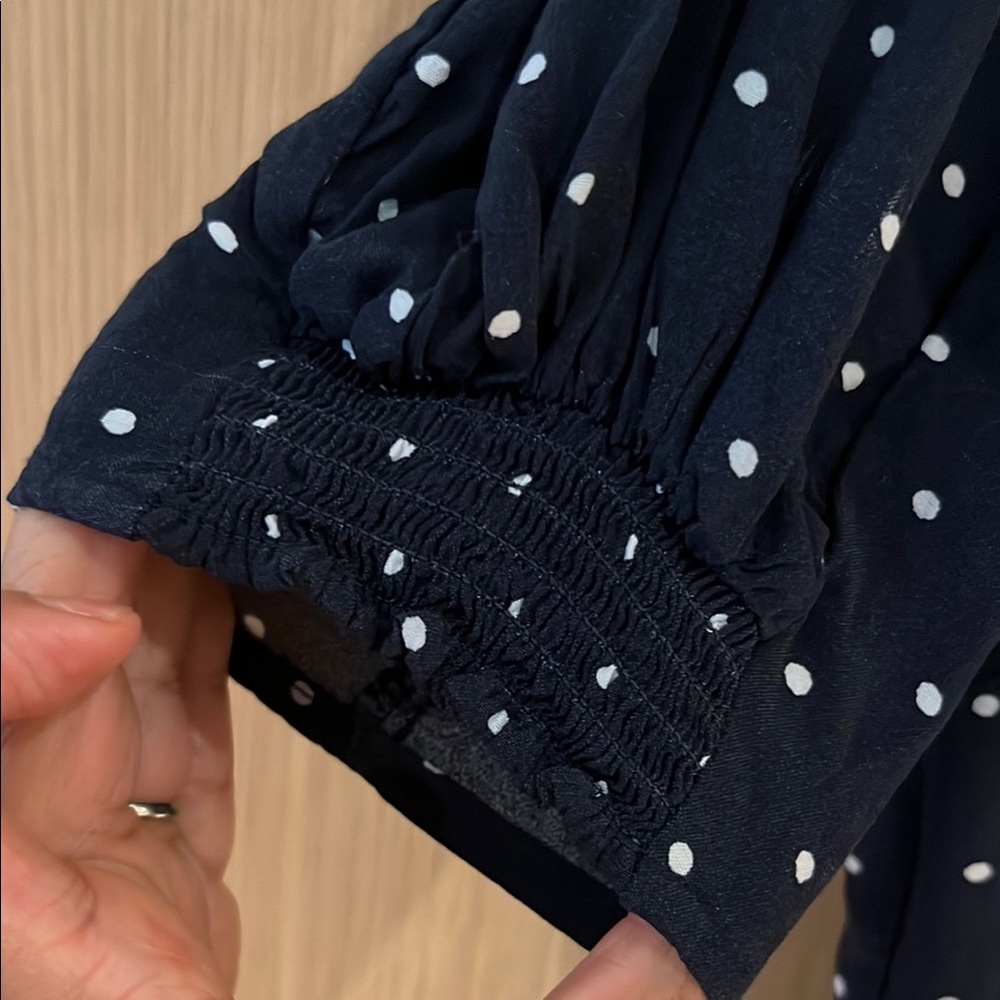 LOFT Blue Ruched Ruffled Midi Sundress - Picture 6 of 13